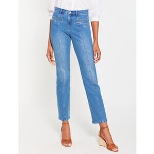 J. Mclaughlin High Rise Seamed Front Emmie Bootcut Jeans Dark Wash Blue 4